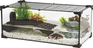 ZOLUX Aquaterrarium dla żółwi wodnych KARAPAS AQUA PRO 60x30x20 cm czarne