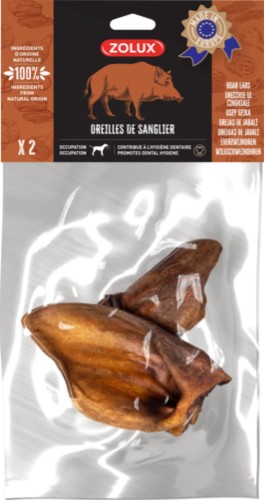 ZOLUX Przysmak naturalny dla psa Ucho dzika 2 szt., 52 g