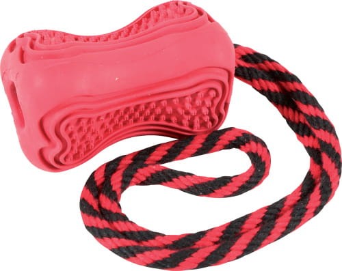 Zolux Zabawka kauczukowa dla psa wytrzymała ze sznurem TITAN roz.S czerw