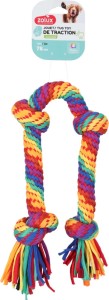 ZOLUX Zabawka dla psa szarpak sznur 4 węzły RAINBOW 78cm