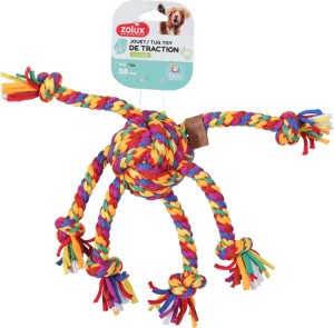 ZOLUX Zabawka dla psa szarpak ośmiornica sznur RAINBOW 38cm