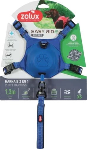 ZOLUX Szelki dla psa ze smyczą automatyczną Easyride XS niebieskie