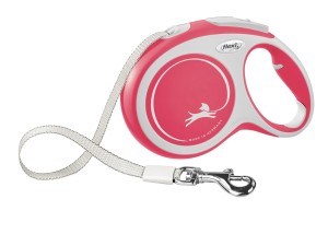 FLEXI Smycz automatyczna dla psa New Comfort L taśma 8 m kol. czerwony