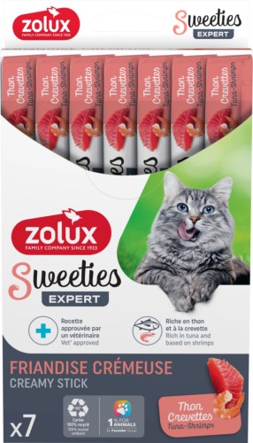 ZOLUX Przysmak kremowy dla kota SWEETIES z tuńczykiem i krewetką 14g x7