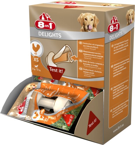 8IN1 Przysmak dla psa kość o smaku kurczaka Delights XS 1 szt.