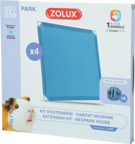 ZOLUX Panele pełne do wybiegu Neopark dla kawii domowej 4 szt. niebieskie