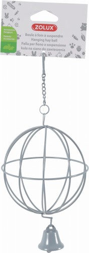 ZOLUX Paśnik na siano metalowa kula do zawieszenia śr. 10 cm kol. szary