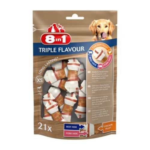 8IN1 Przysmak dla psa kości Triple Flavour XS 21 szt.