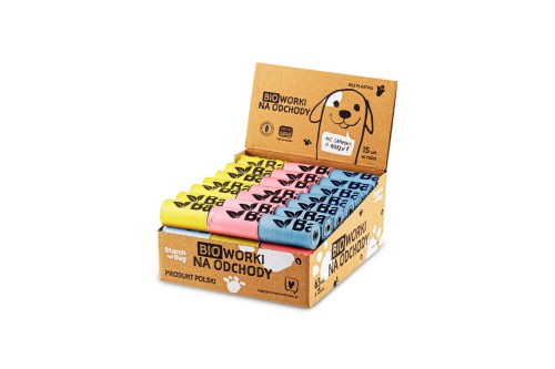 STARCHBAG Kompostowalne BIOworki na odchody 63 rolki x 15 szt., mix 21x 3 r