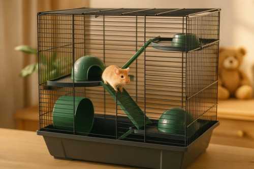 ZOLUX Klatka dla chomika EHOP 50 cm, potrójna, kol. zielony