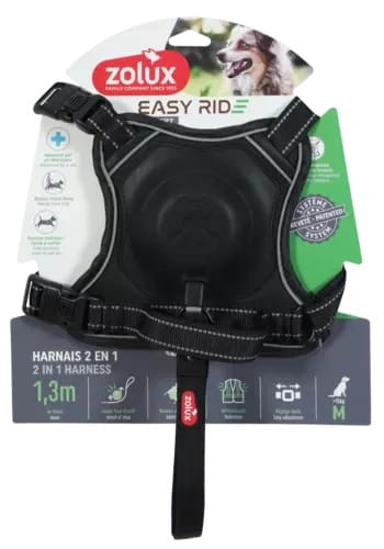 ZOLUX Szelki dla psa ze smyczą automatyczną Easyride M czarne