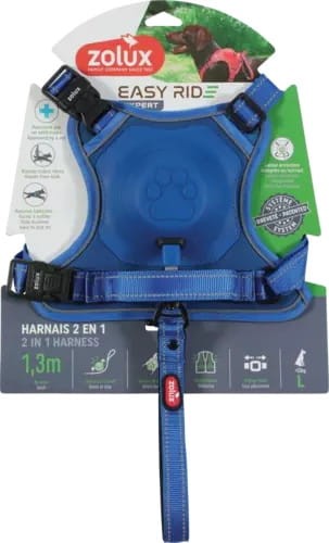 ZOLUX Szelki dla psa ze smyczą automatyczną Easyride L niebieskie