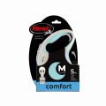 FLEXI Smycz automatyczna dla psa New Comfort M taśma 5 m kol. błękit