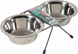 ZOLUX Miski dla psa na stojaku metalowym INOX 2 szt. 700 ml