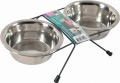 ZOLUX Miski dla psa i kota na stojaku metalowym INOX 2 szt. 350 ml
