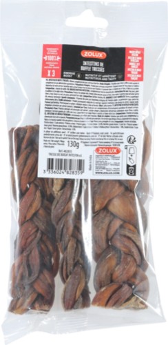 ZOLUX Przysmak naturalny dla psa Warkocz z jelit bawolich 3 szt., 130 g