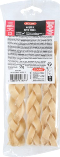 ZOLUX Przysmak naturalny dla psa Warkocz z suszonej skóry bawolej 3szt.,55g