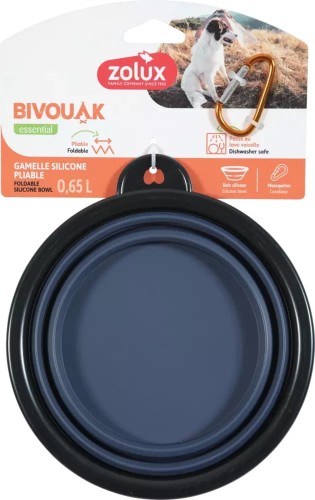 ZOLUX Składana miska dla psa BIVOUAK 650 ml niebieska