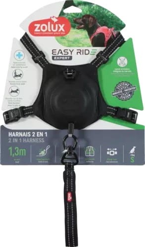 ZOLUX Szelki dla psa ze smyczą automatyczną Easyride S czarne