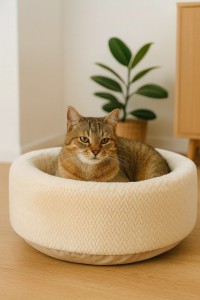ZOLUX Legowisko dla kota okrągłe XL Olympe 54x54x23cm kol.kremowy