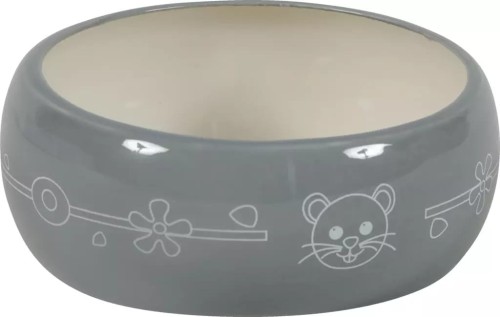 ZOLUX Miska ceramiczna dla gryzonia, przeciw rozsypywaniu 300 ml szary/beż