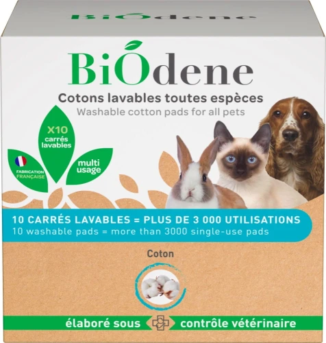 Francodex Bawełniane płatki kosmetyczne dla zwierząt BIODENE 10 szt.