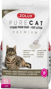 ZOLUX Żwirek dla kota mineralny zbrylający PURECAT Premium 15 l
