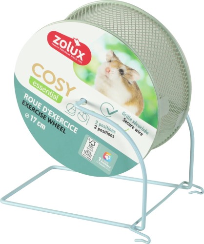 ZOLUX Kołowrotek dla chomika metalowy z podstawą COSY 17cm nieb/ziel