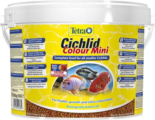 TETRA Cichlid Colour Mini Pellets 10L wiader.pokarm dla ryb,małe pielęgnice
