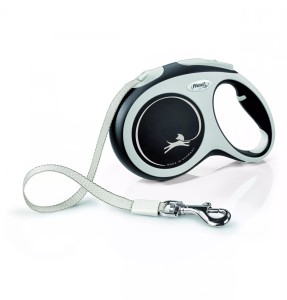 FLEXI Smycz automatyczna dla psa New Comfort L taśma 5 m kol. czarny