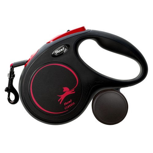 FLEXI Smycz automatyczna CLASSIC BLACK FIRE M taśma 5 m