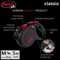 FLEXI Smycz automatyczna CLASSIC BLACK FIRE M taśma 5 m