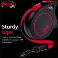 FLEXI Smycz automatyczna CLASSIC BLACK FIRE M taśma 5 m
