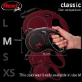 FLEXI Smycz automatyczna CLASSIC BLACK FIRE M taśma 5 m