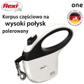 FLEXI Smycz automatyczna dla psa ONE taśma S, 5 m kol.biały