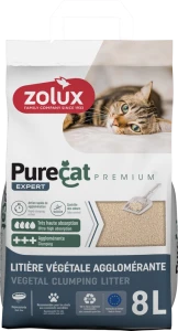 ZOLUX Żwirek dla kota zbrylający roślinny naturalny PURECAT PREMIUM 8L