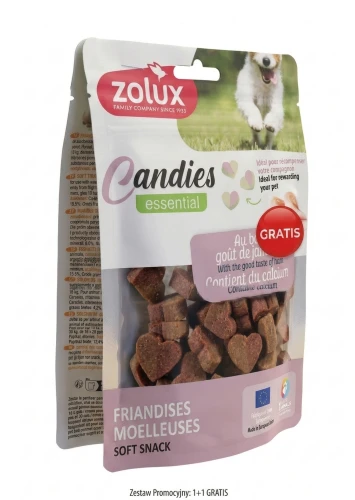 ZOLUX Miękkie przysmaki treningowe dla psa CANDIES mini serduszka 150g +GRA