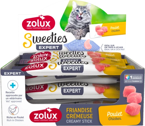 ZOLUX Sweeties Kremowy Przysmak dla Kota ZESTAW 48 szt KURCZAK