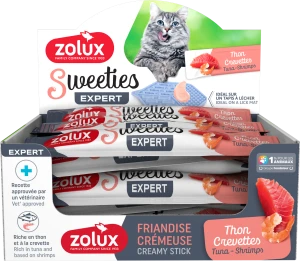 ZOLUX Sweeties Kremowy Przysmak dla Kota ZESTAW 48 szt TUŃCZYK KREWETKA