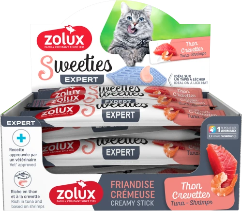 ZOLUX Sweeties Kremowy Przysmak dla Kota ZESTAW 48 szt TUŃCZYK KREWETKA