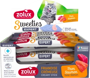 ZOLUX Sweeties Kremowy Przysmak dla Kota ZESTAW 48 szt TUŃCZYK ŁOSOŚ