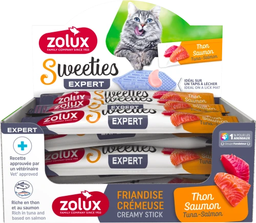 ZOLUX Sweeties Kremowy Przysmak dla Kota ZESTAW 48 szt TUŃCZYK ŁOSOŚ
