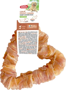ZOLUX Przysmak dla psa do żucia serce skóra wołowa kaczka kurczak 75g