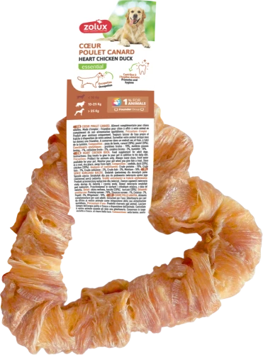 ZOLUX Przysmak dla psa do żucia serce skóra wołowa kaczka kurczak 75g