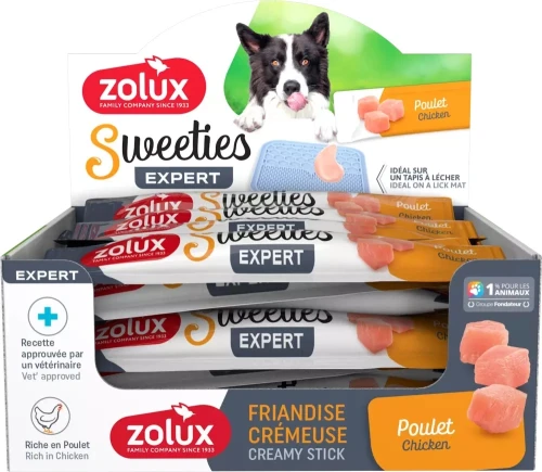 ZOLUX Sweeties Kremowy Przysmak dla Psa ZESTAW 48 szt KURCZAK