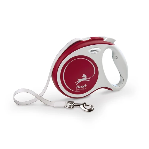 FLEXI smycz automatyczna Comfort Plus M taśma 5m czerwona do 25kg