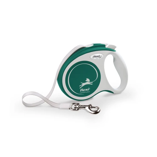 FLEXI smycz automatyczna Comfort Plus S taśma 5m zielona do 15kg