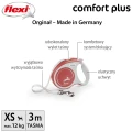 FLEXI smycz automatyczna Comfort Plus XS taśma 3m jasny czerwony