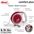 FLEXI smycz automatyczna Comfort Plus L taśma 8m czerwona do 50kg