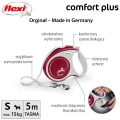 FLEXI smycz automatyczna Comfort Plus S taśma 5m czerwona do 15kg